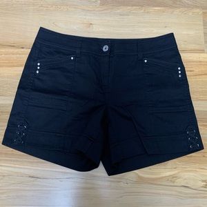 NEW WHBM Black Corset Cuff Shorts Sz 2
